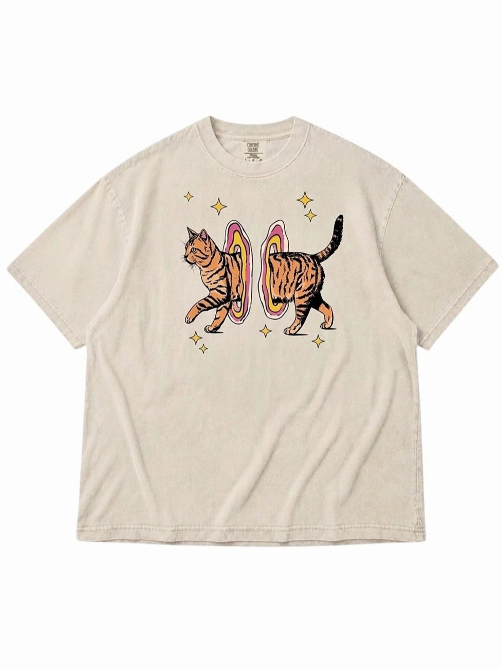 Comfort Colors Ivory Heavyweight Ring-Spun T-Shirt - Cat Portal Graphic